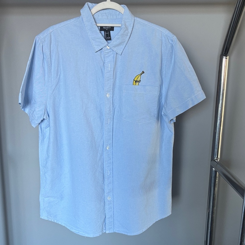 Forever 21 Light Blue Casual Button Down Shirt